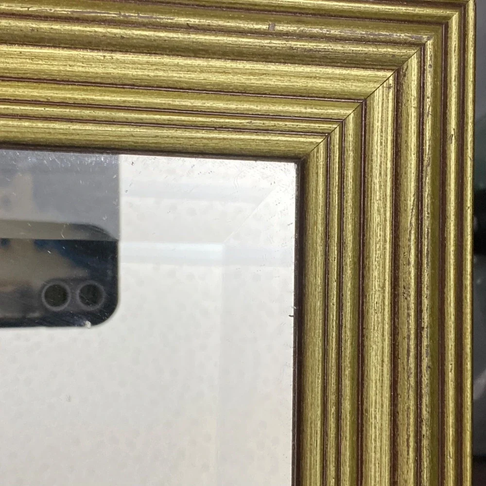 Vintage Gold Framed Beveled Wall Mirror 23x18.5 Heavy Retro‎ Traditional Regency